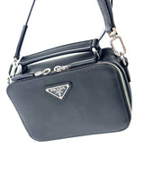 Prada Brique Saffiano Leather Triangle Logo Sling Bag 6