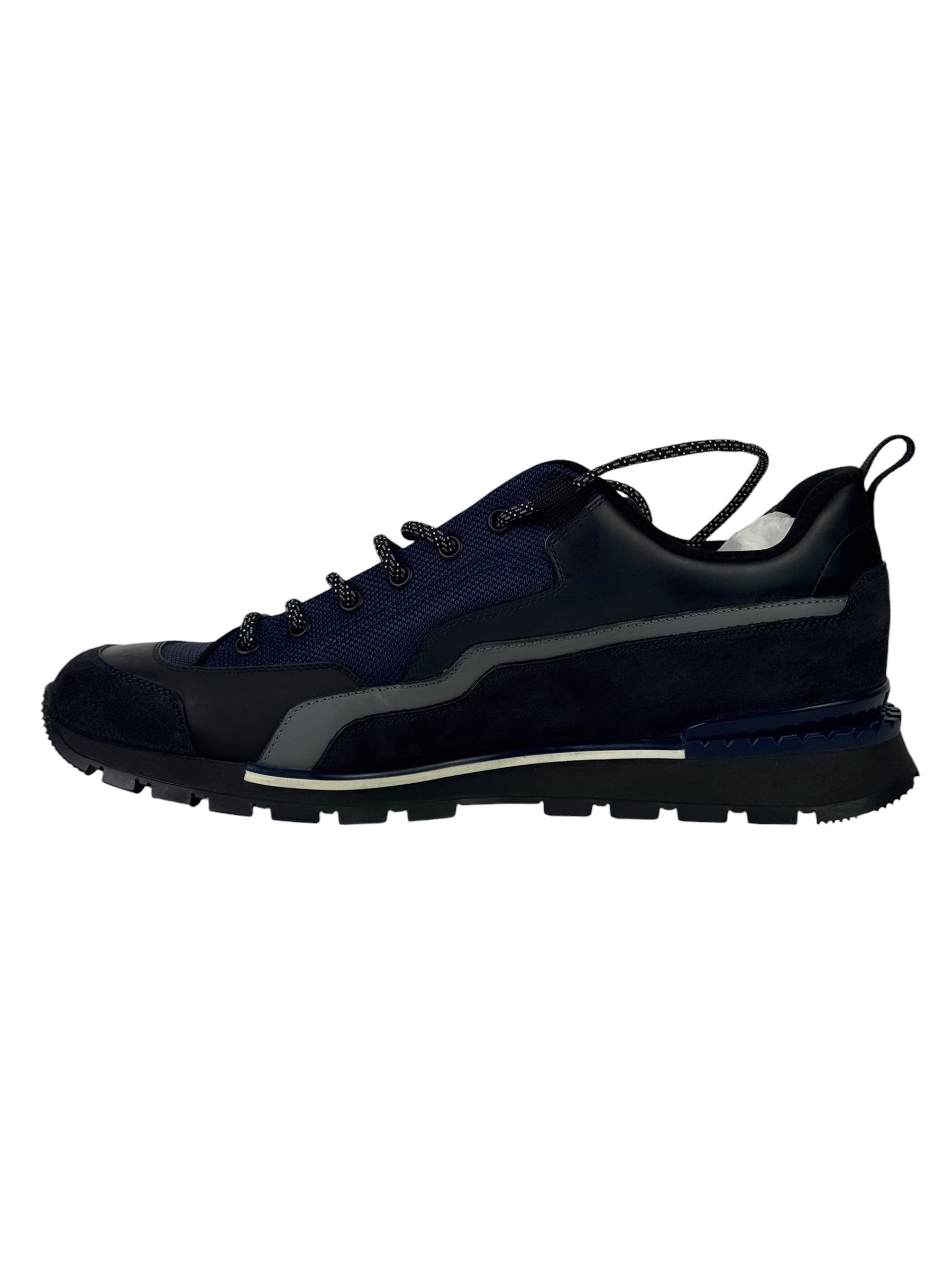 Berluti Scritto Navy Suede & Leather Low Sneakers