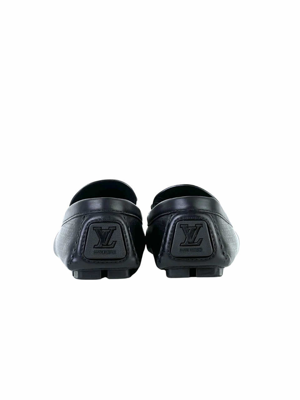 Louis Vuitton Driver Monogram Leather Black Loafers