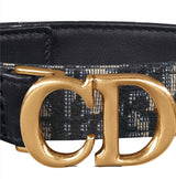 Christian Dior CD Gold Buckle Oblique Jacquard Belt 3