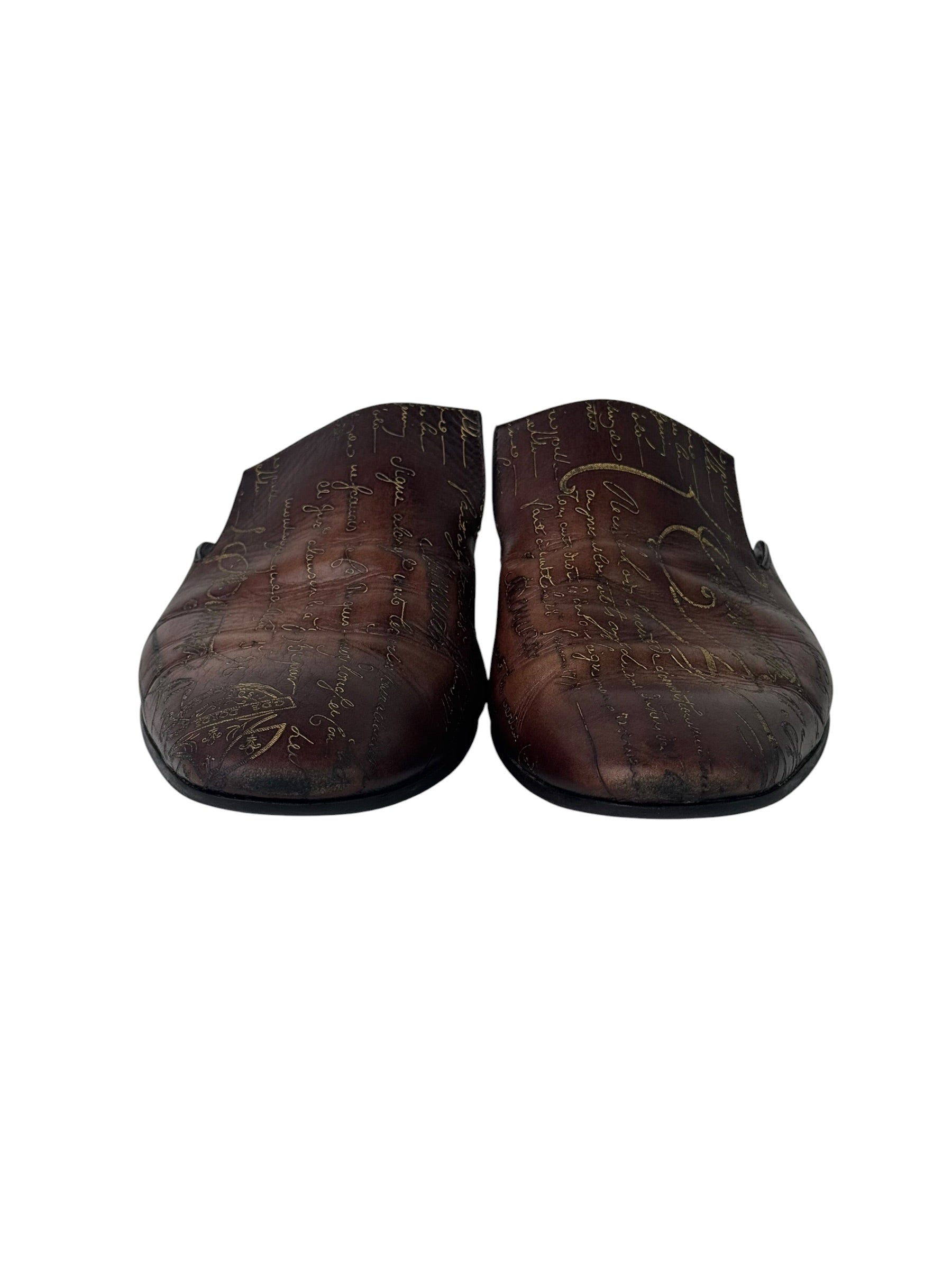 Berluti Scritto Golden Patina Chyrus Mules