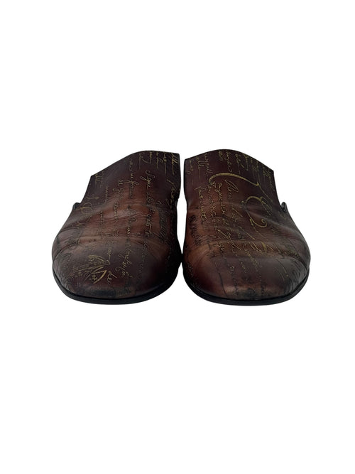 Berluti Scritto Golden Patina Chyrus Mules