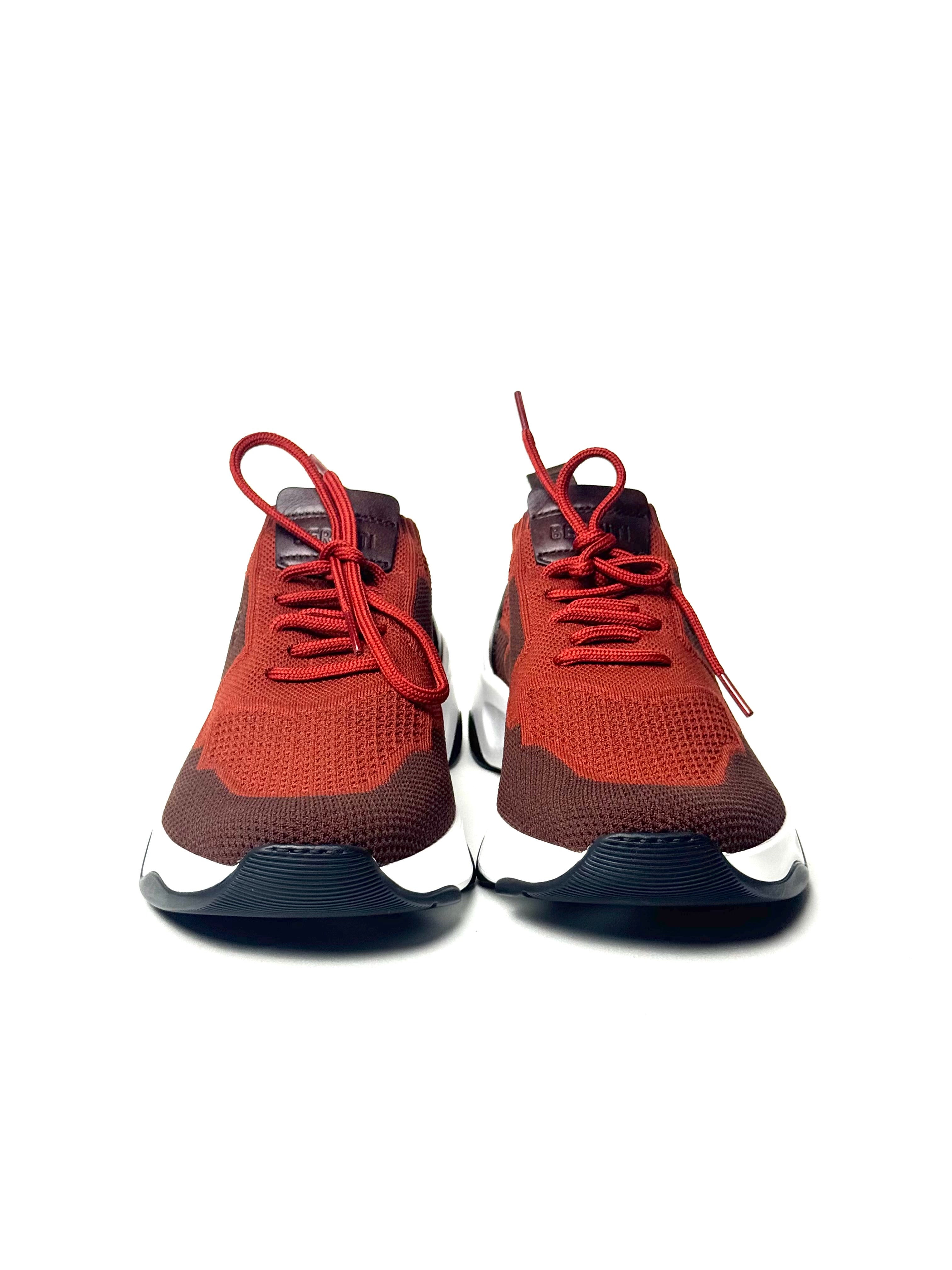 Berluti Knit B Logo Red Sneakers