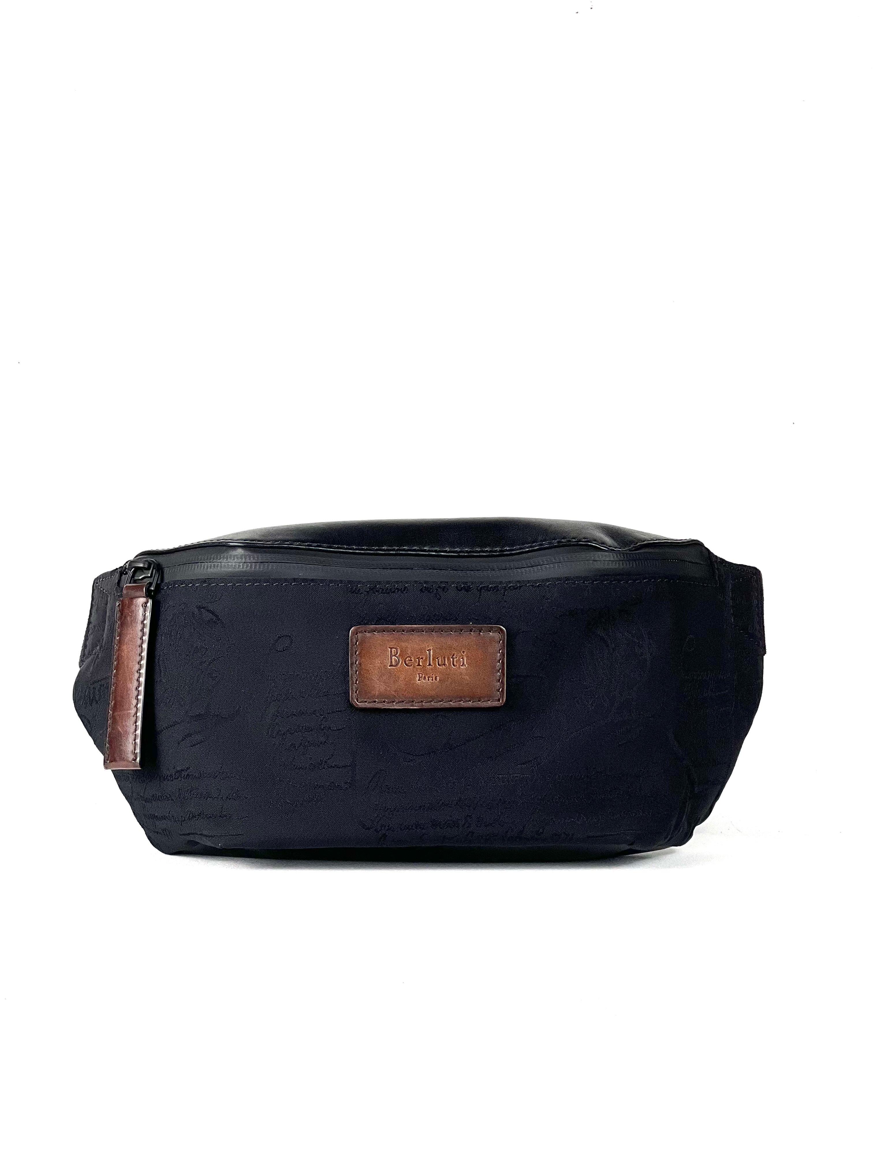 Berluti Scritto Nylon Leather Waistbag