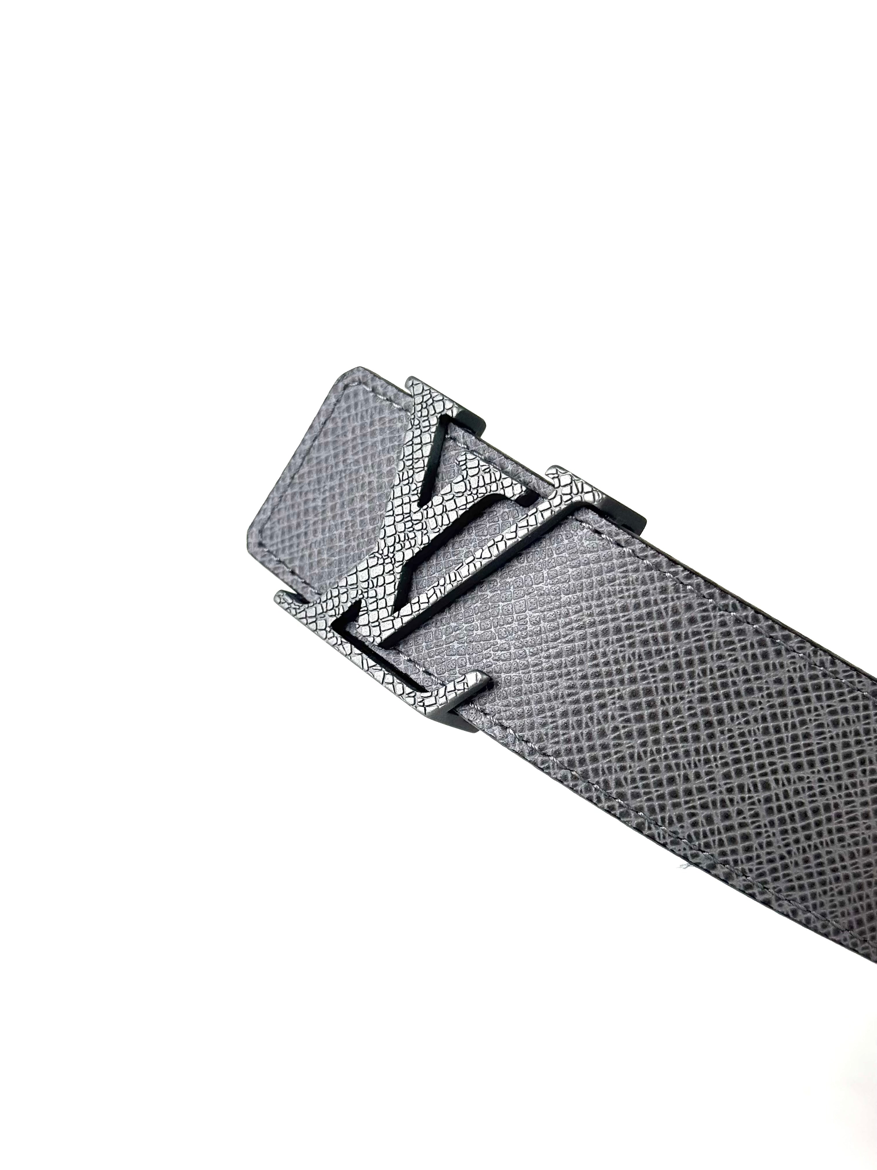 Louis Vuitton Initial Logo Taiga Grey Belt