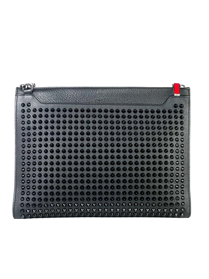 Christian Louboutin Skypouch Calf Leather Spike Black Slingbag