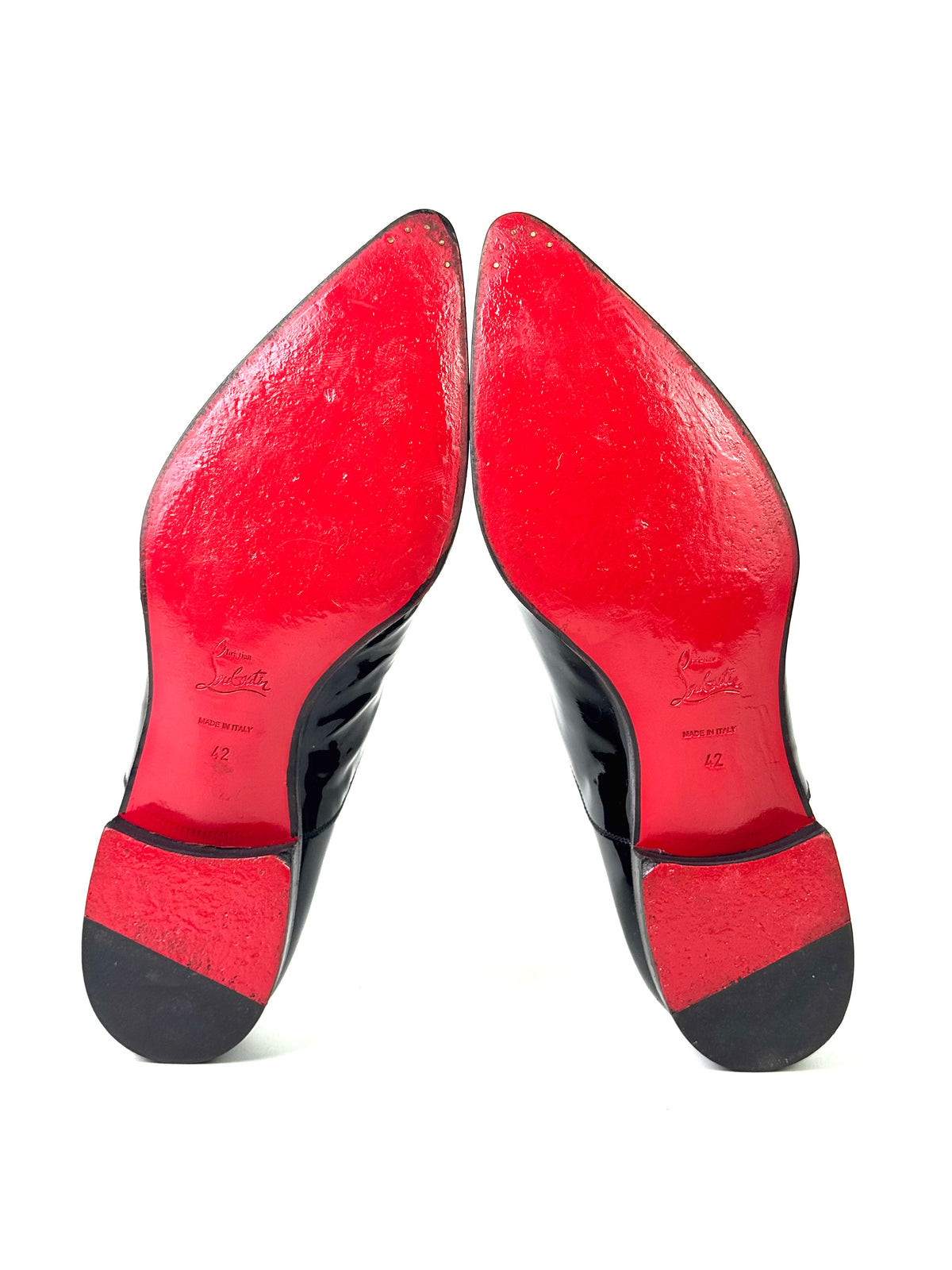 Christian Louboutin Black Patent Leather Oxford Loafers