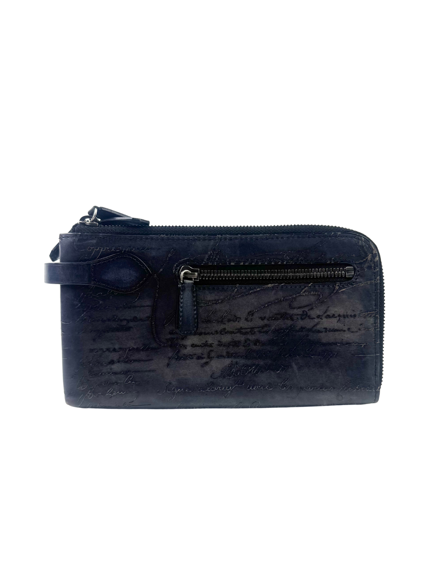 Berluti Scritto Grey Tiriwa Zipped Pouch
