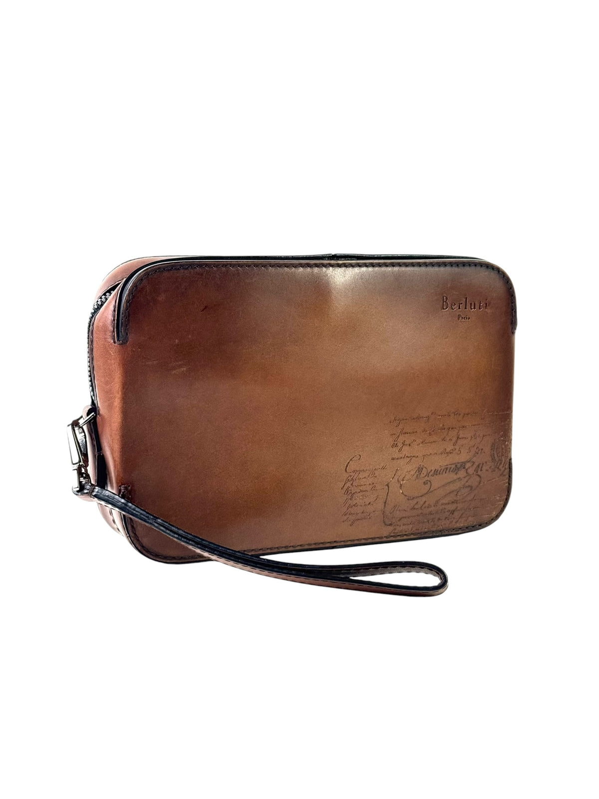 Berluti Scritto Signature Brown Clutch