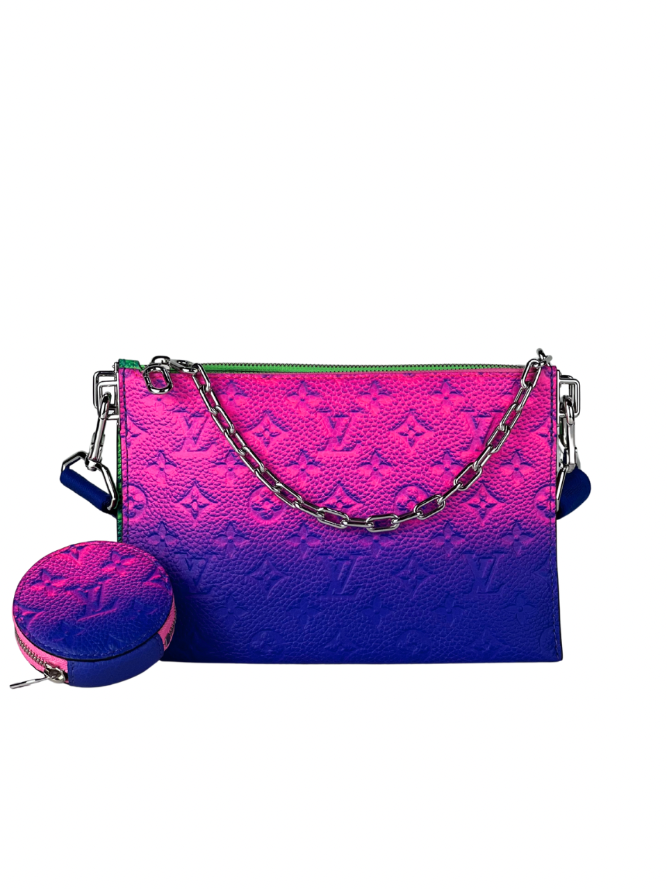 Louis Vuitton Trio Pouch Taurillon Illusion Blue / Pink Messenger Bag