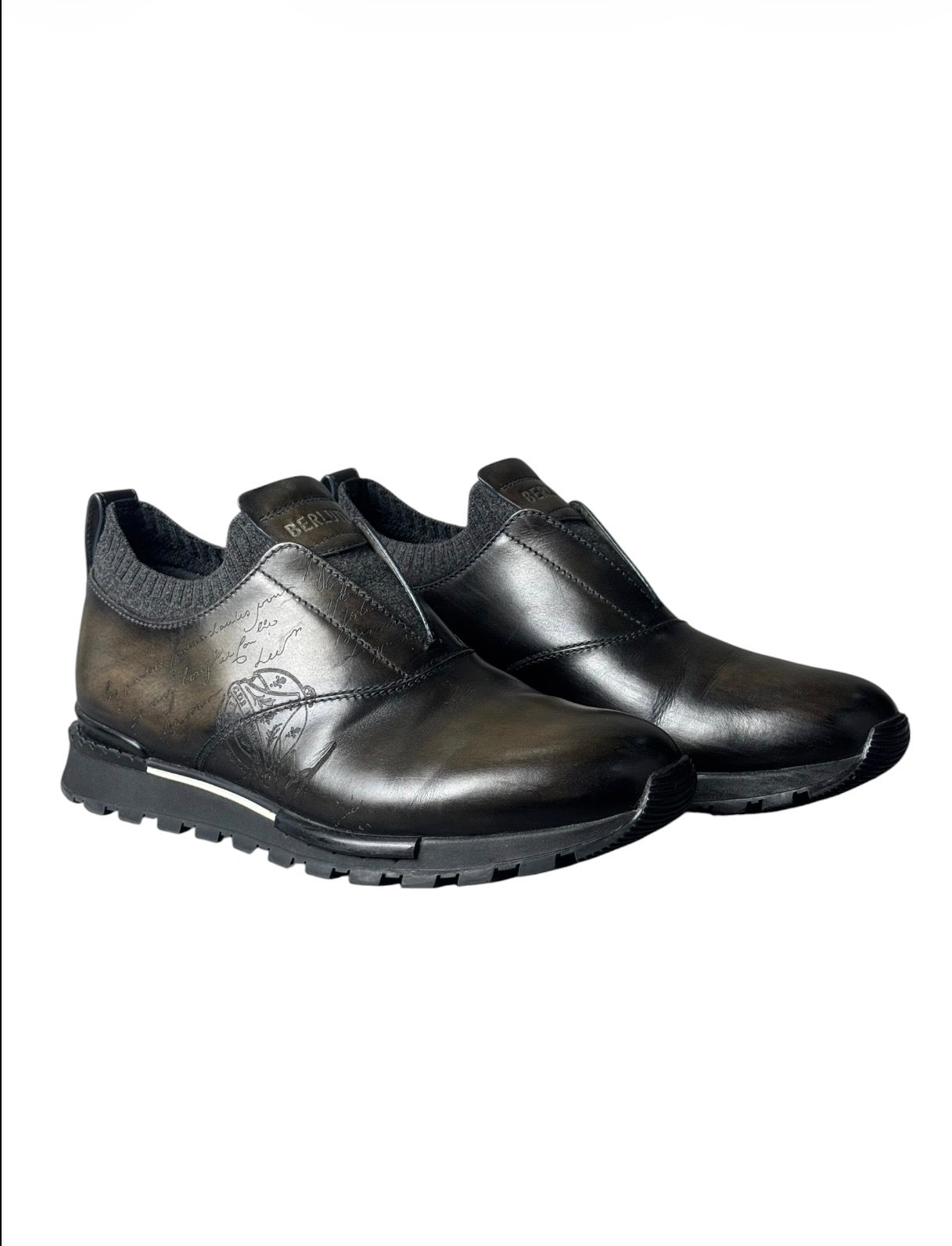 Berluti Fast Track Scritto Slip-On Sneakers