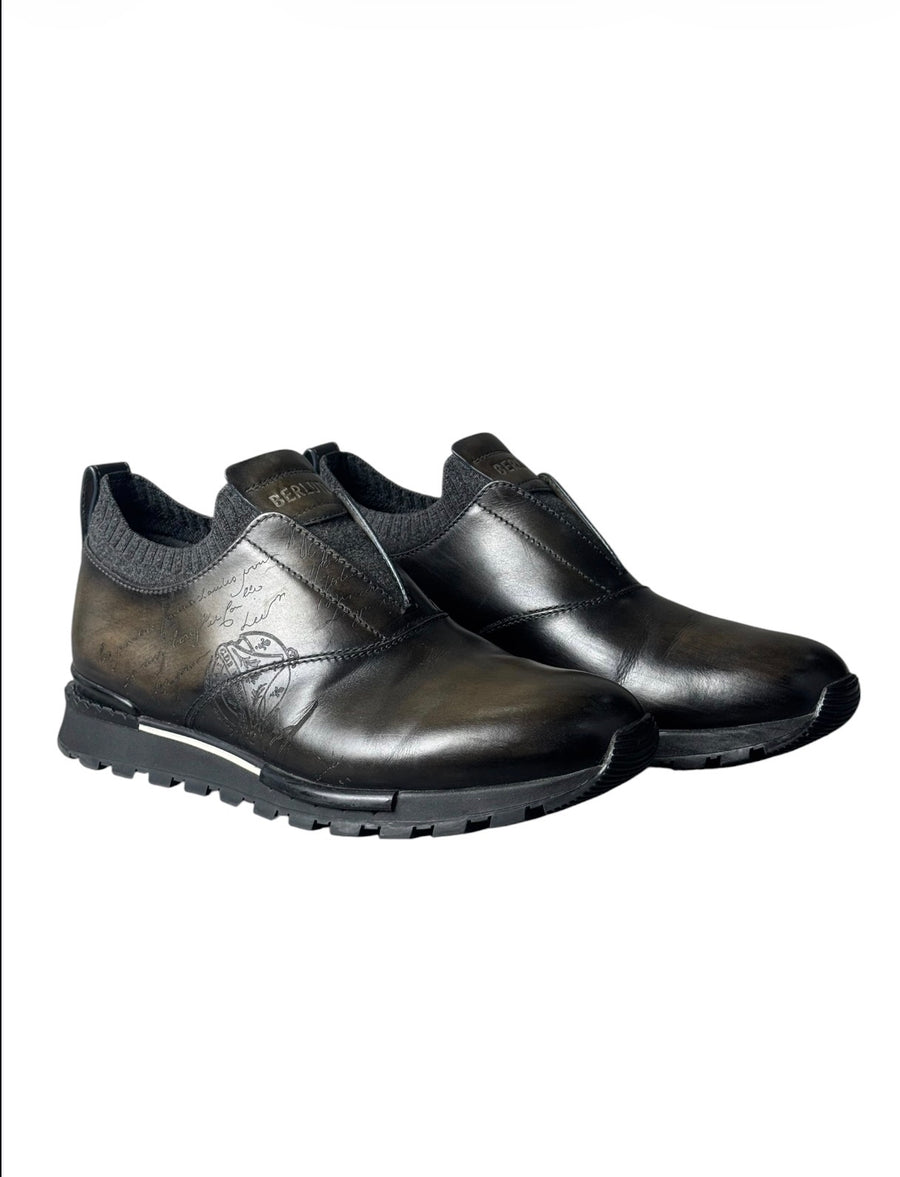 Berluti Fast Track Scritto Slip-On Sneakers