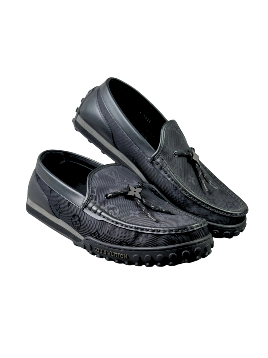 Louis Vuitton Monogram Driver Race Black Moccasin