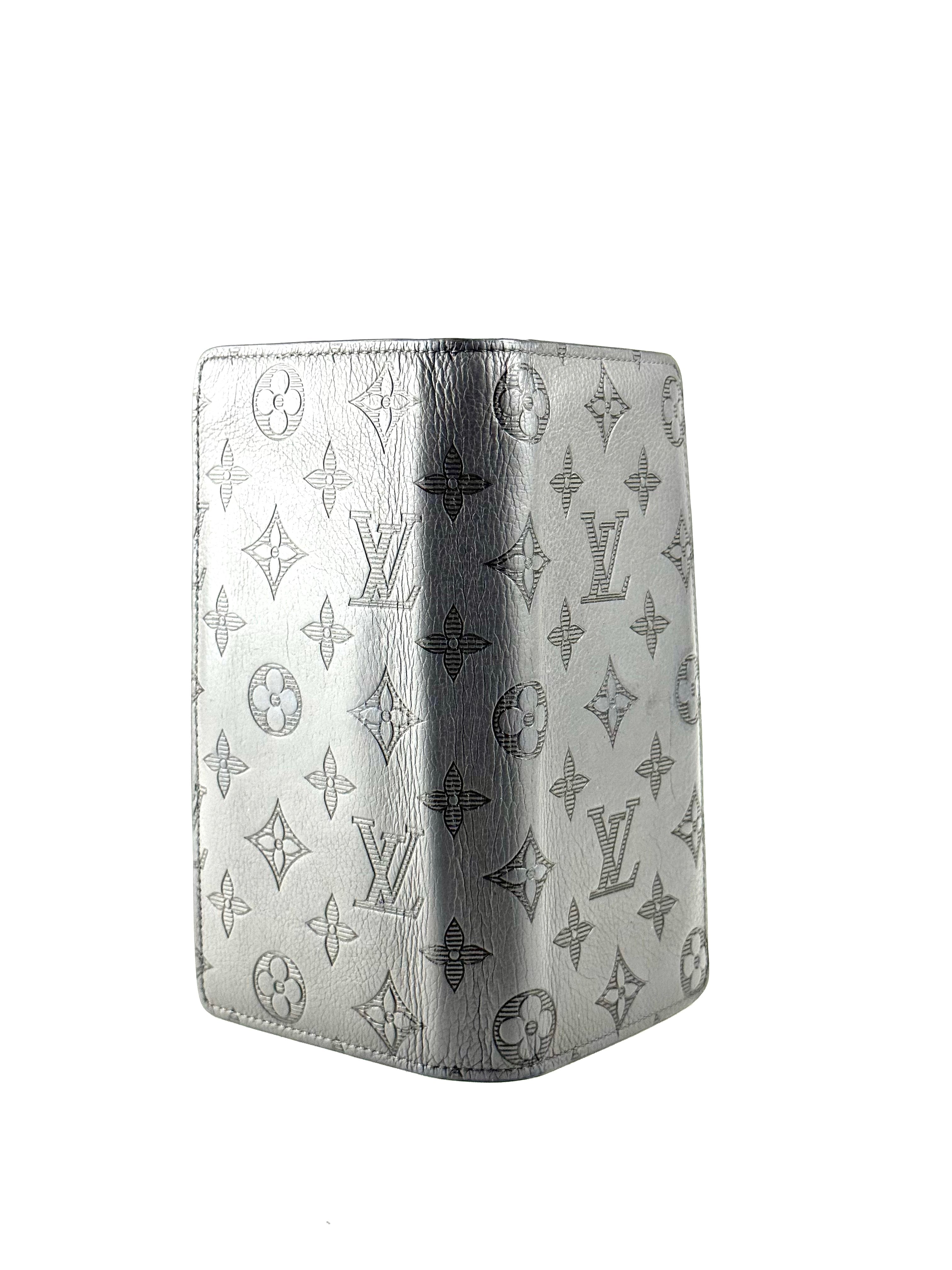 Louis Vuitton Shadow Monogram Grey Brazza Long Wallet