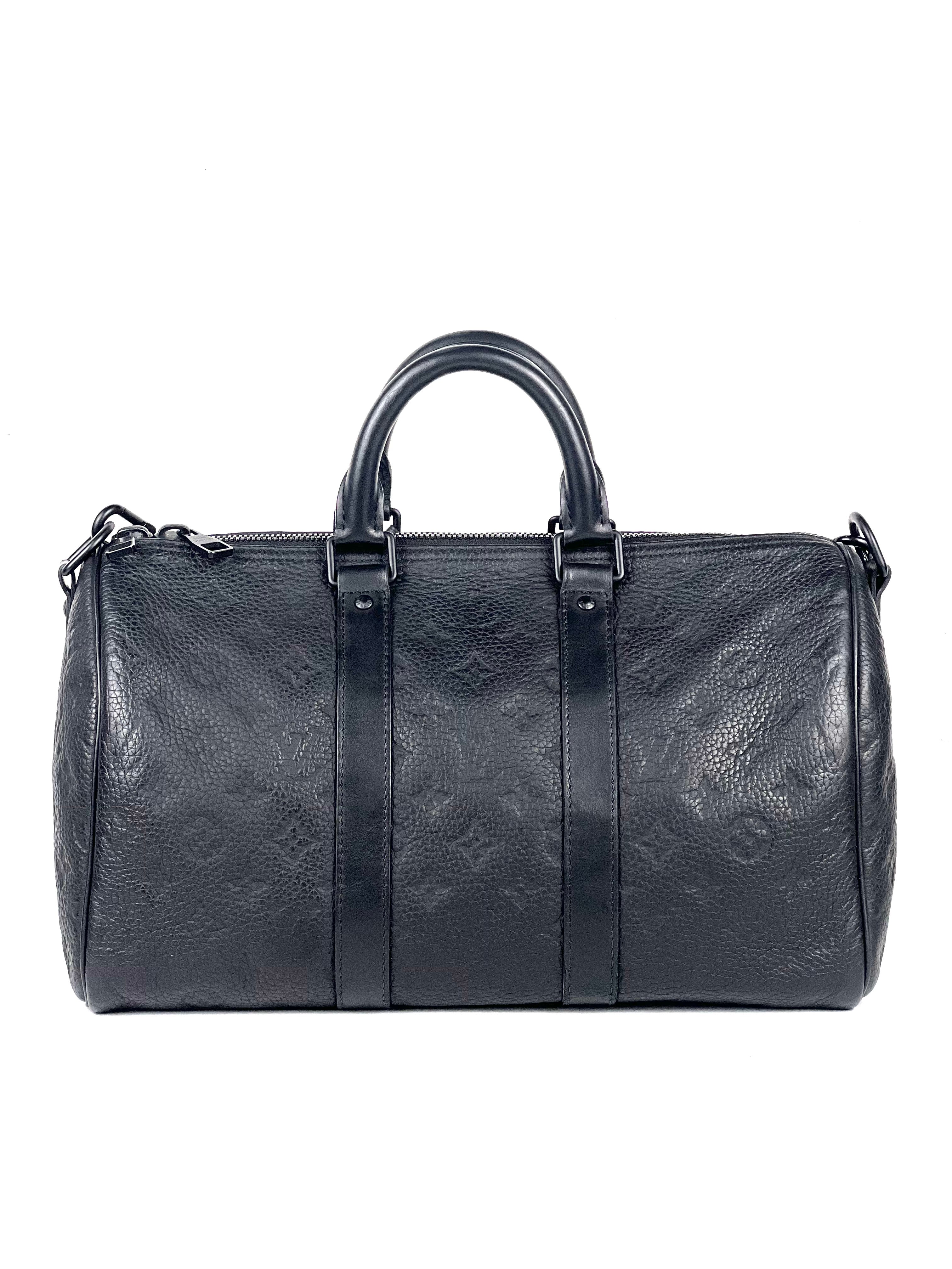 Louis Vuitton Taurillon Monogram Black 35 Keepall Bag