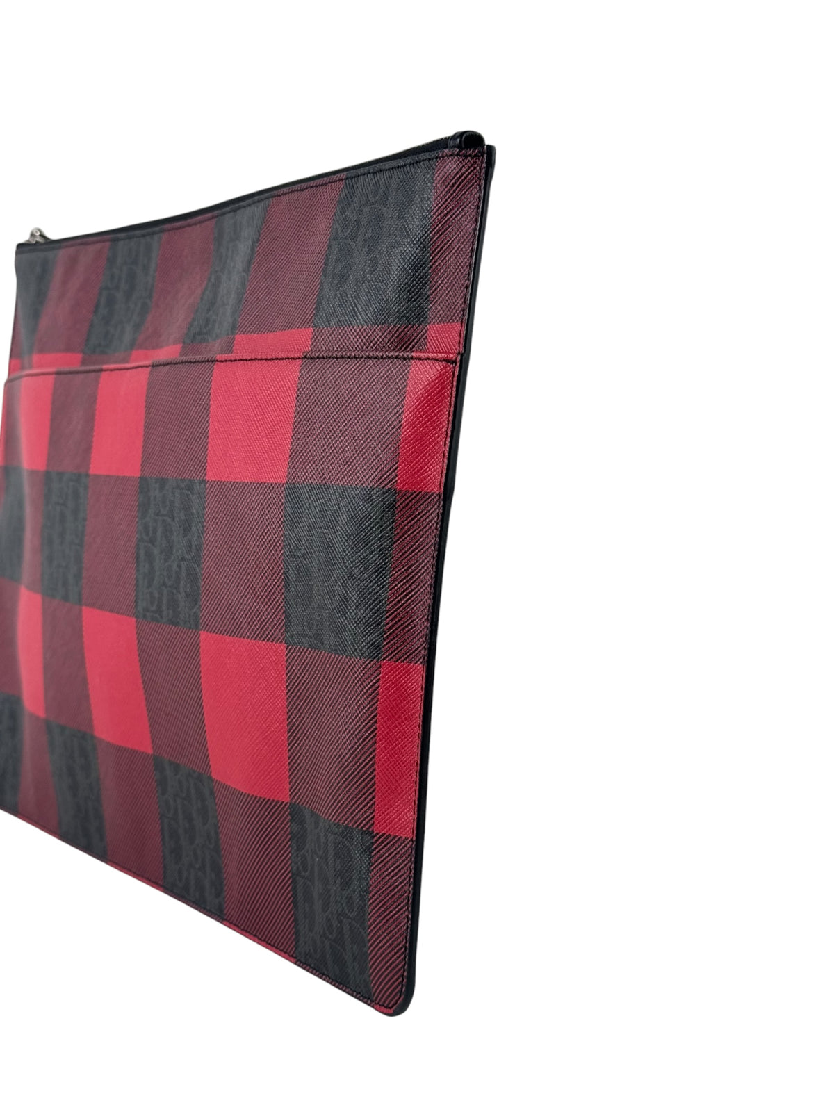 Christian Dior Homme Oblique Checkered Canvas Clutch