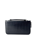 Bottega Veneta Intrecciato Black Zippy Travel Wallet