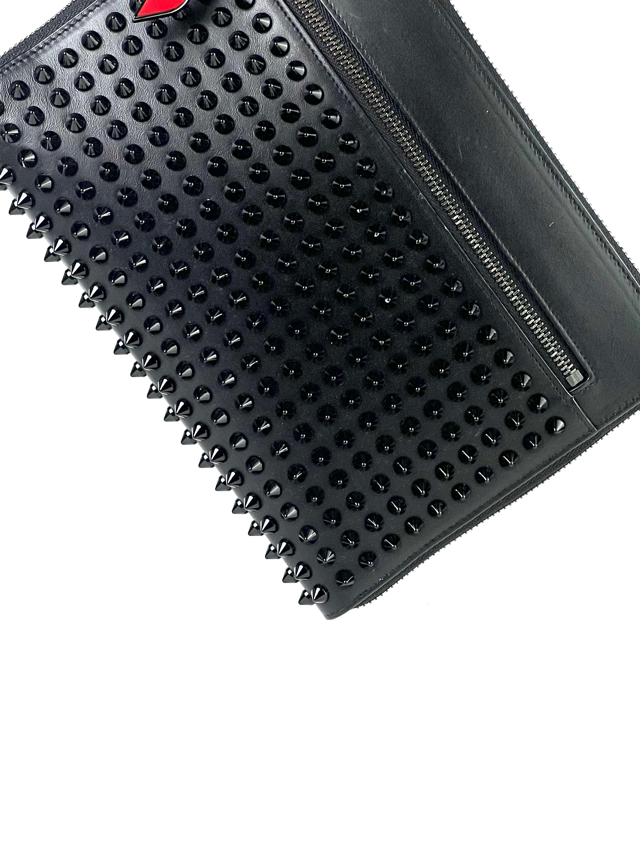 Christian Louboutin Spike Black Leather Clutch