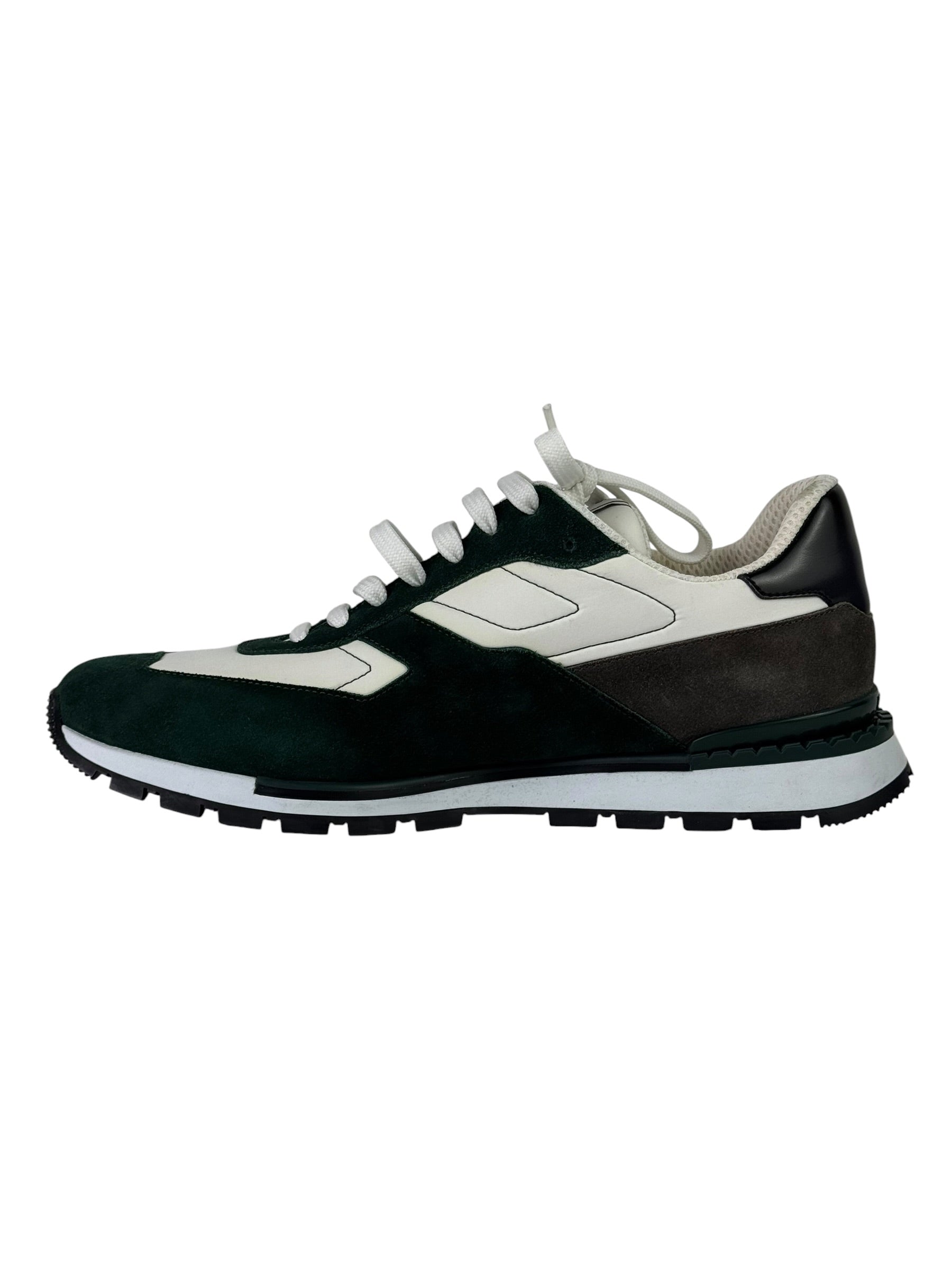 Berluti Scritto Green Suede & Leather Low Sneakers