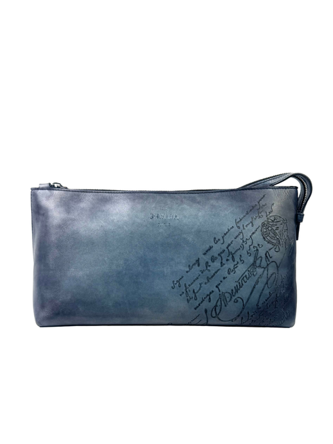 Berluti Scritto Ivy Blue Toiletry Pouch Bag