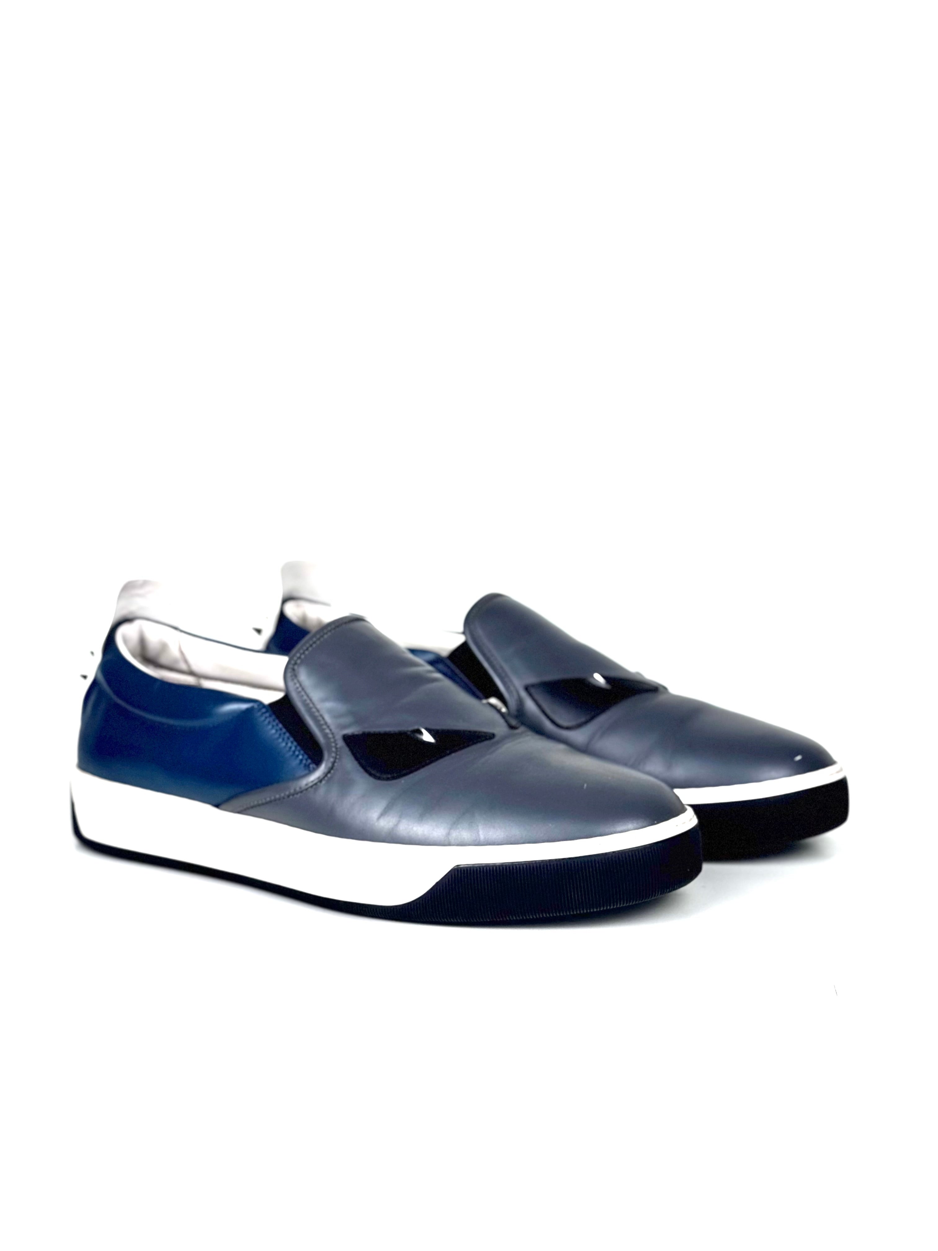 Fendi Monster Eye Grey Spike Slip On
