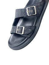Christian Dior Oblique Jacquard Black Aqua Sandals 6