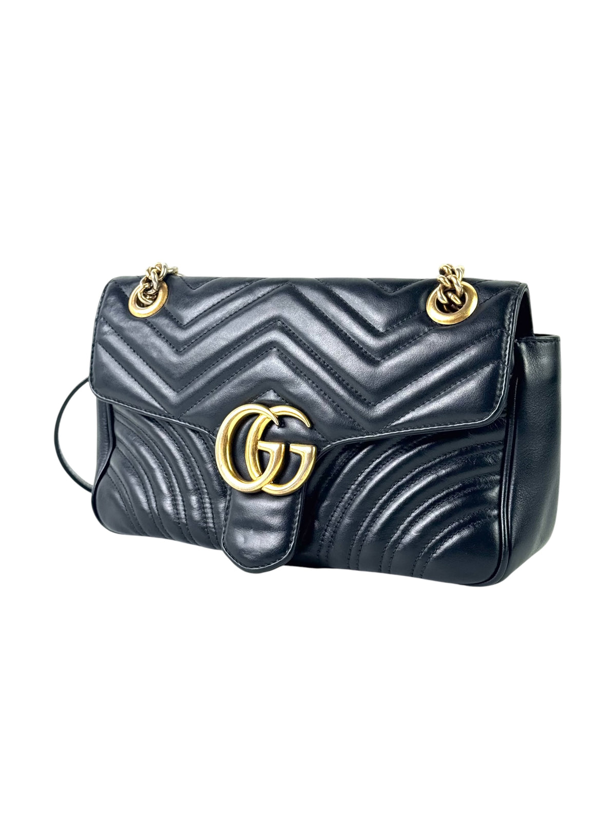 Gucci Calfskin GG Marmont Small Shoulder Bag