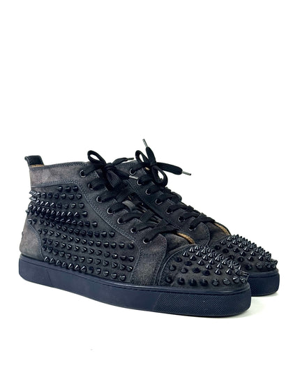Christian Louboutin High Top Suede Grey Sneakers
