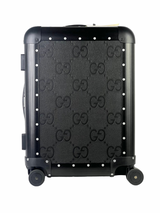 Gucci x FPM GG Jumbo Black Leather & Aluminum Cabin Luggage 1