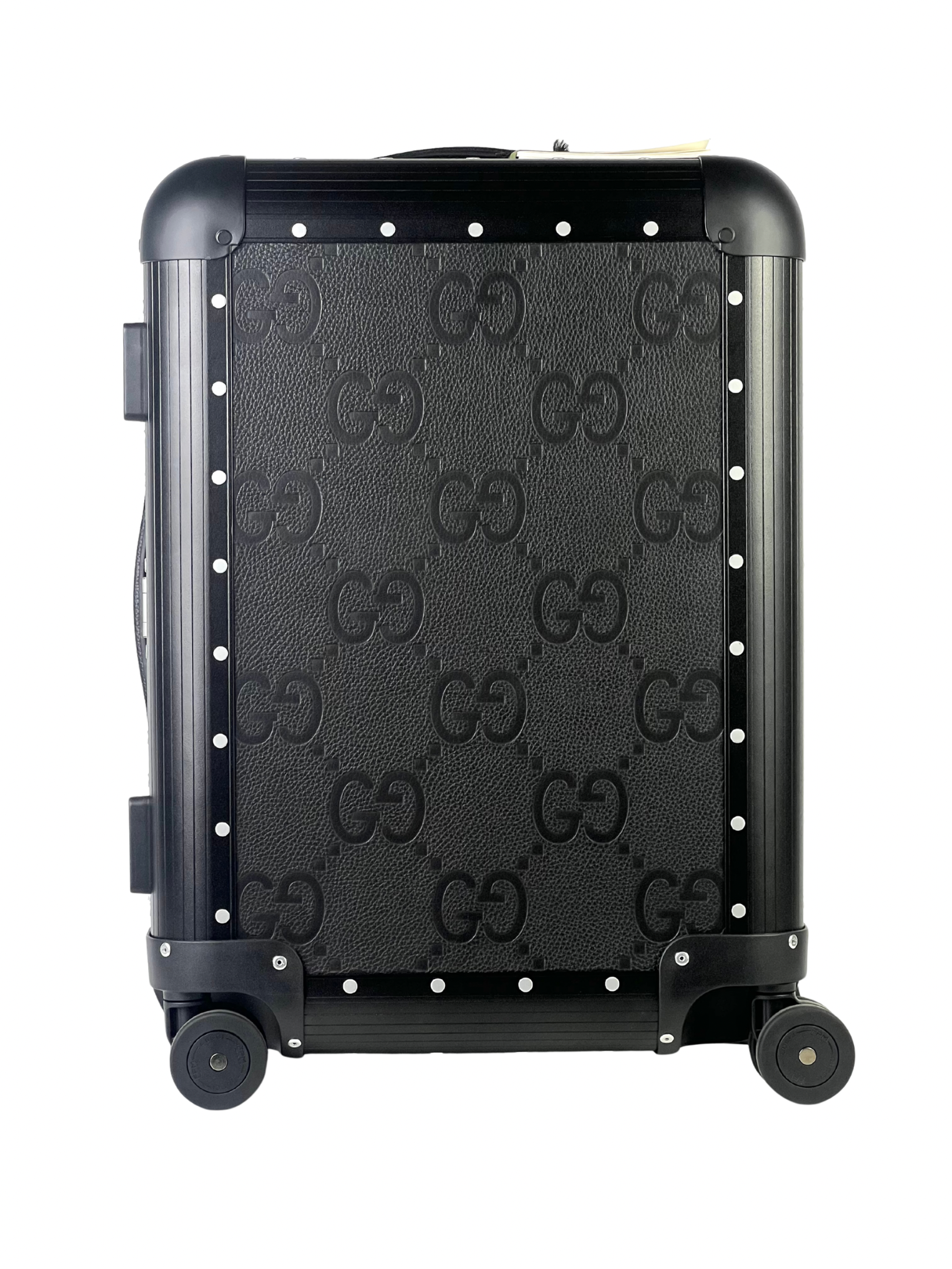 Gucci x FPM GG Jumbo Black Leather & Aluminum Cabin Luggage