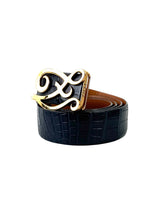 Zilli Crocodile Black 40mm Logo Buckle Belt 5