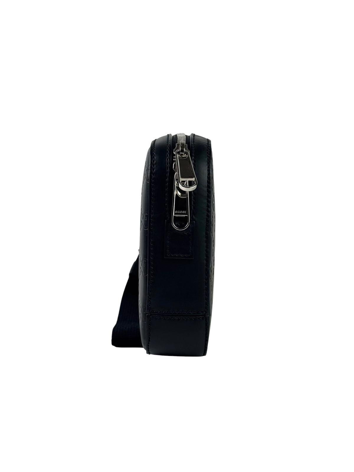 Gucci Guccissima Black Pochette With Wristlet