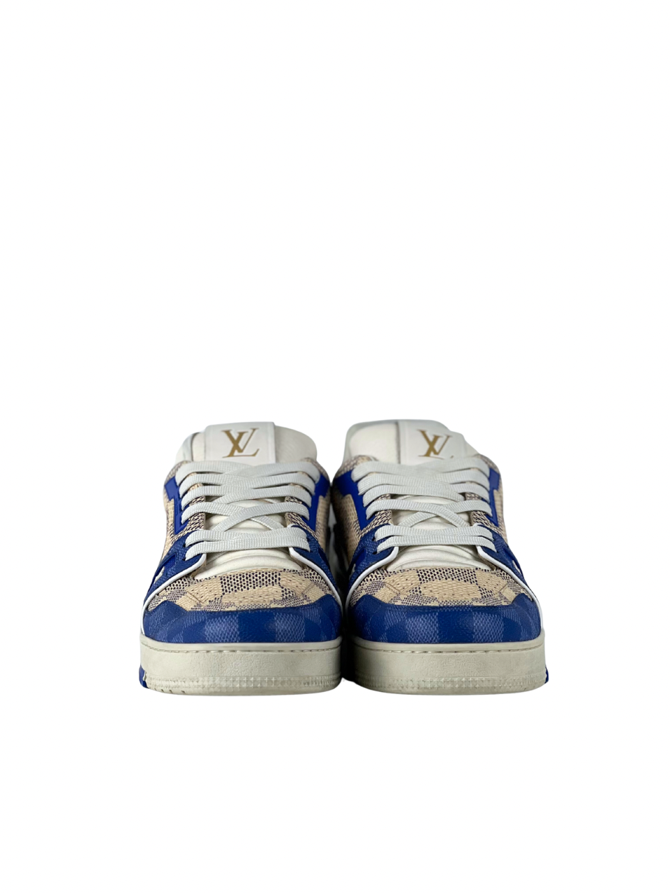 Louis Vuitton 3D Damier Blue Beige Trainer Sneakers