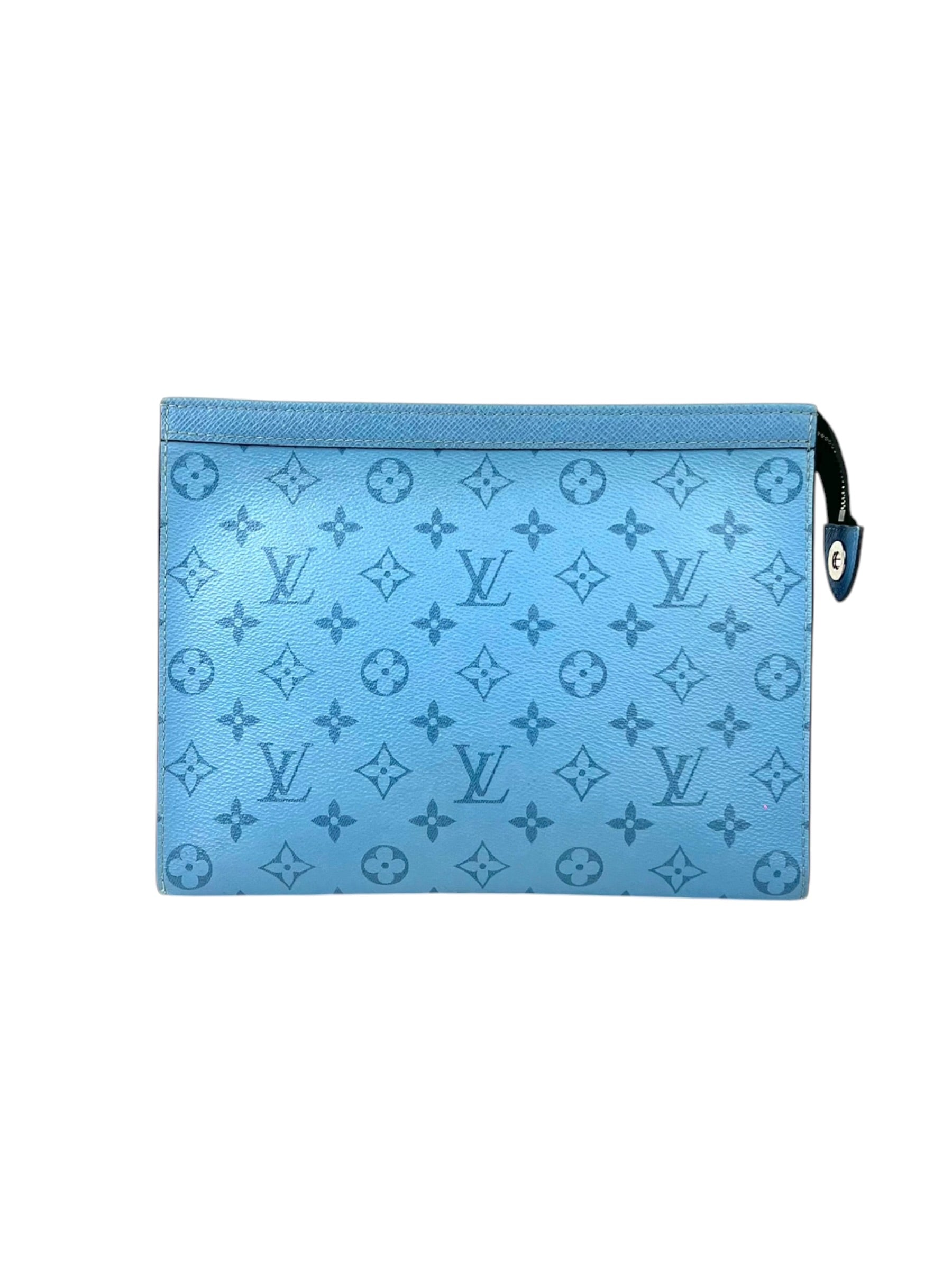 Louis Vuitton Eclipse Monogram Taigarama Blue Pochette Voyage
