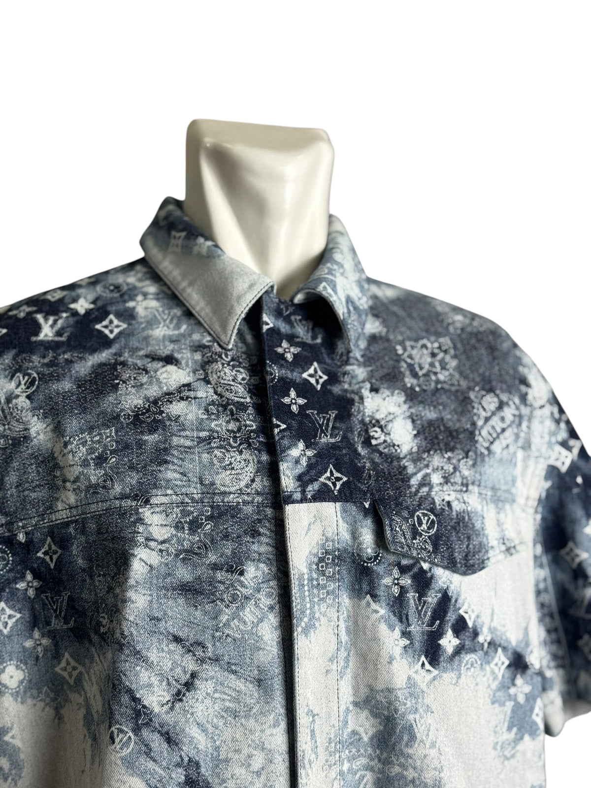 Louis Vuitton Monogram Bandana Denim Short Shirt