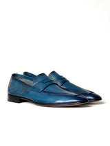 Berluti Lorenzo Scritto Kangaroo Leather Blue Loafers 1