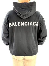 Balenciaga Logo Printed Black Hoodie 3
