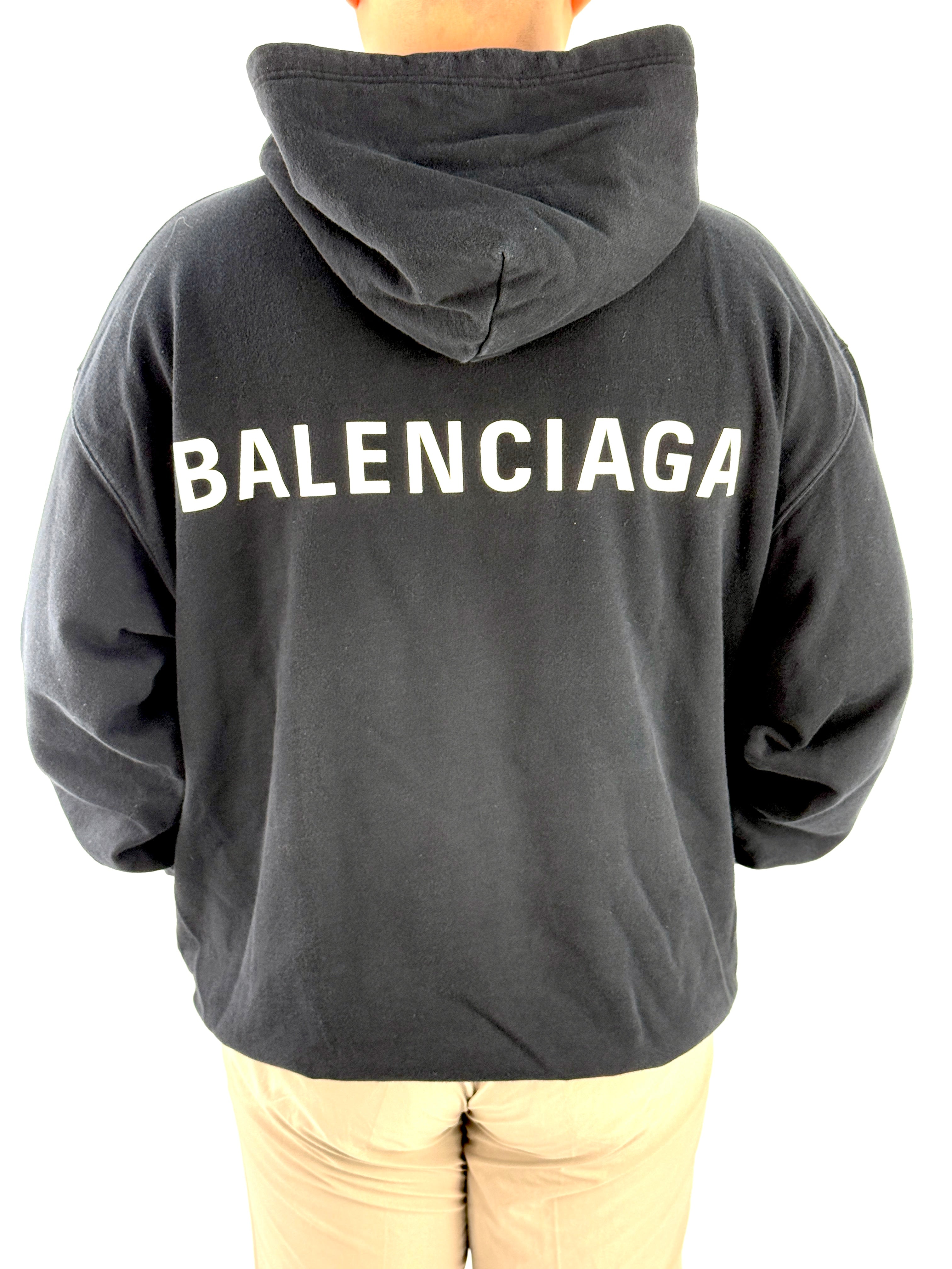 Balenciaga Logo Printed Black Hoodie