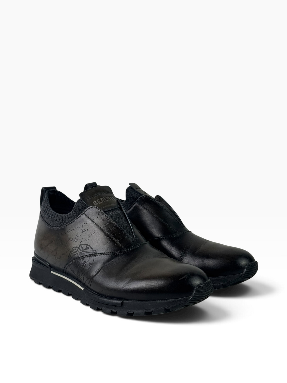 Berluti Fast Track Scritto Slip On Sneakers