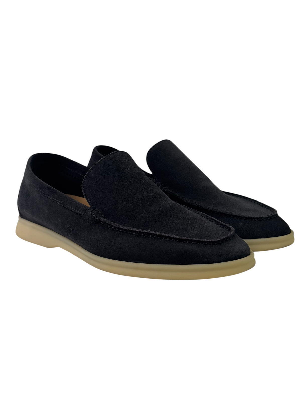 Loro Piana Summerwalk Black Suede Slip On