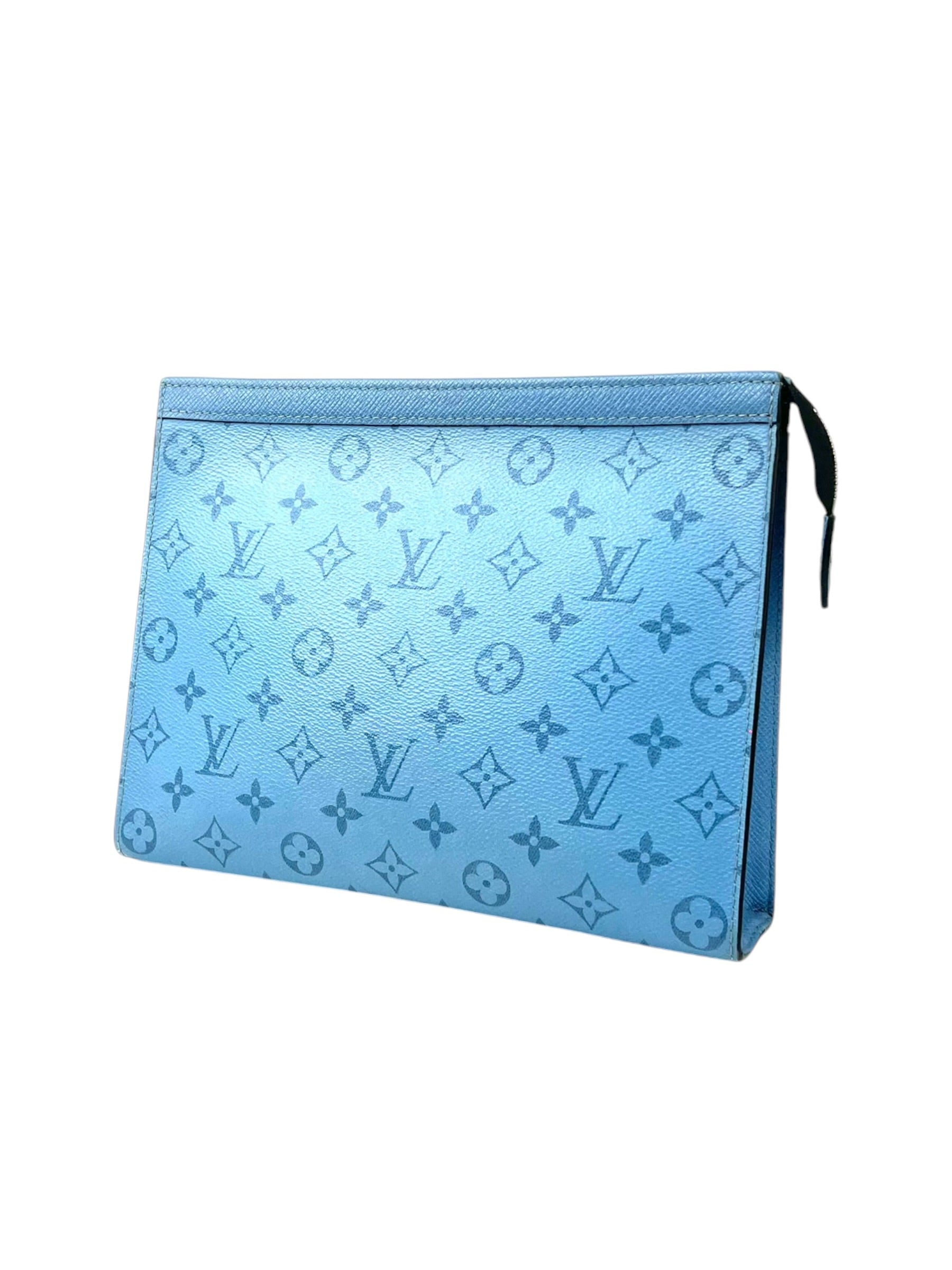 Louis Vuitton Eclipse Monogram Taigarama Blue Pochette Voyage