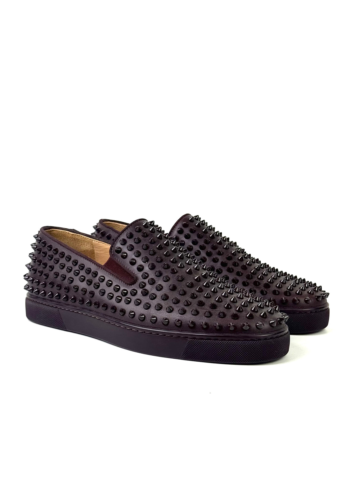 Christian Louboutin Rollerboat Mocha Leather Slip On