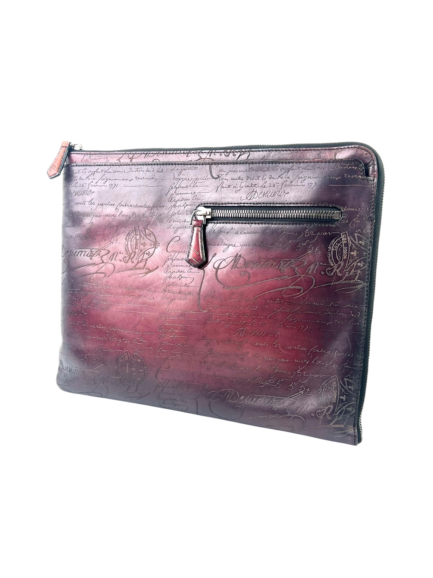 Berluti Scritto Red Document Case Bag