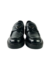 Prada Triangle Logo Chocolate Brushed Leather Loafers 2