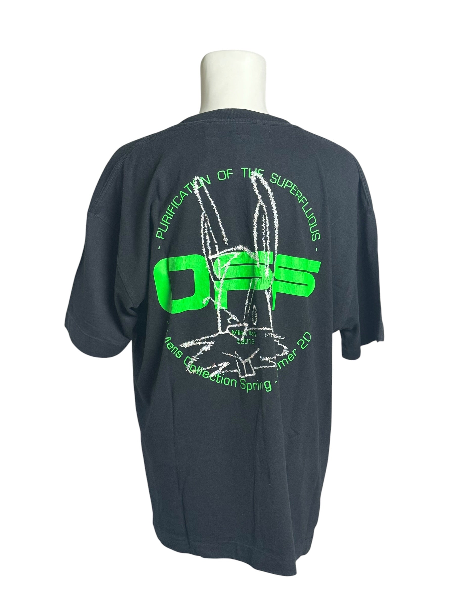 Off-White Neon Logo Green Tee Shirt