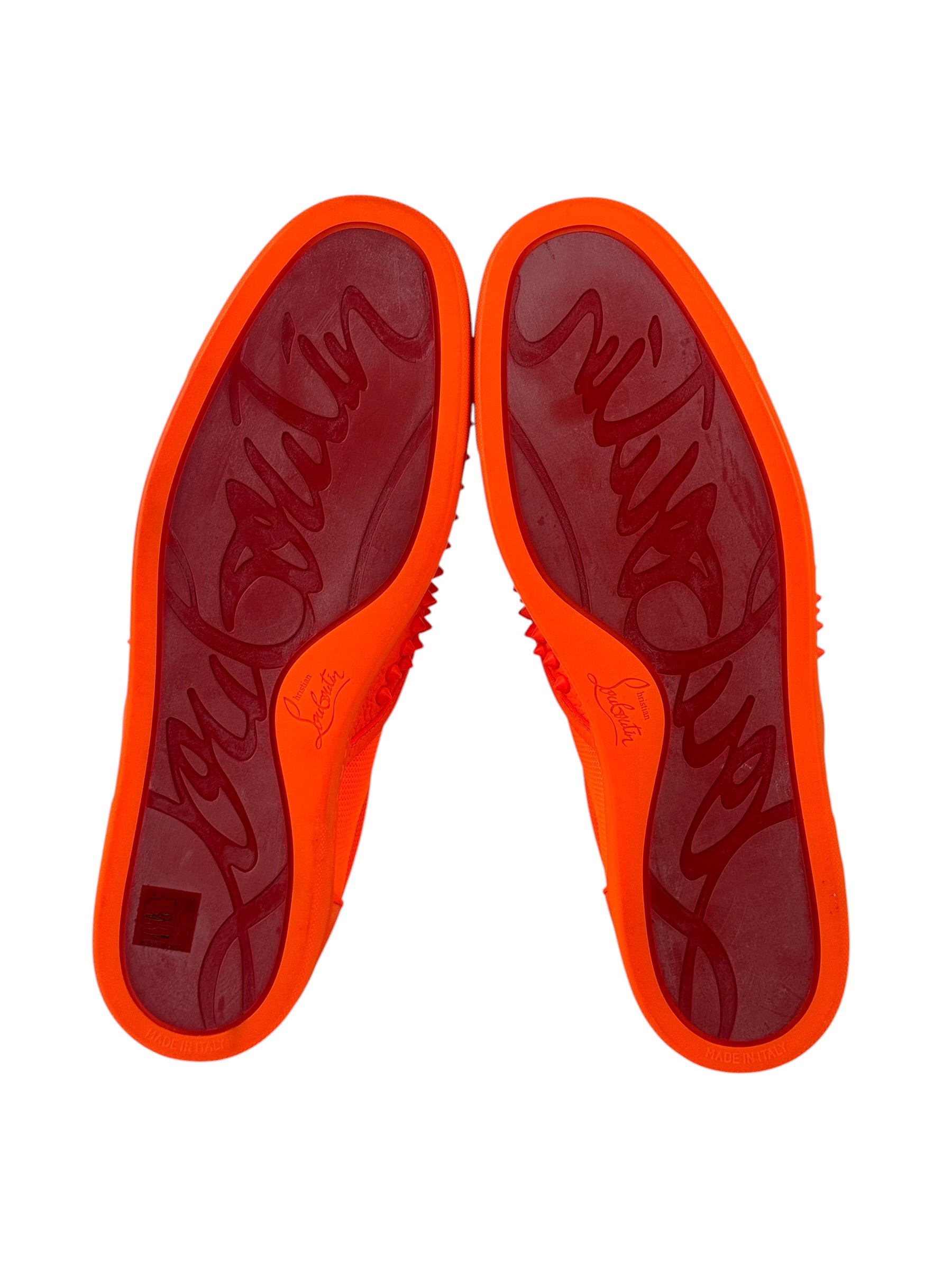 Christian Louboutin Rollerboat Leather Orange Slip-On