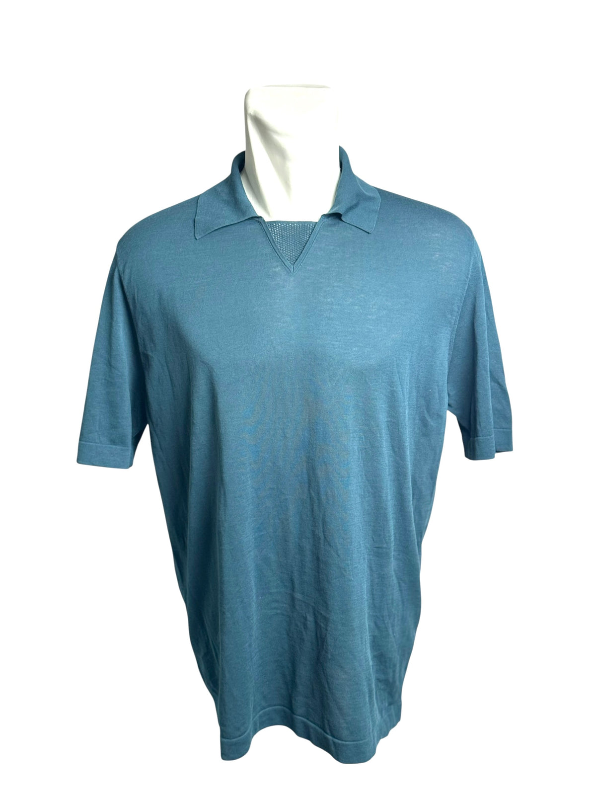 Hermès Blue Knit Polo Shirt