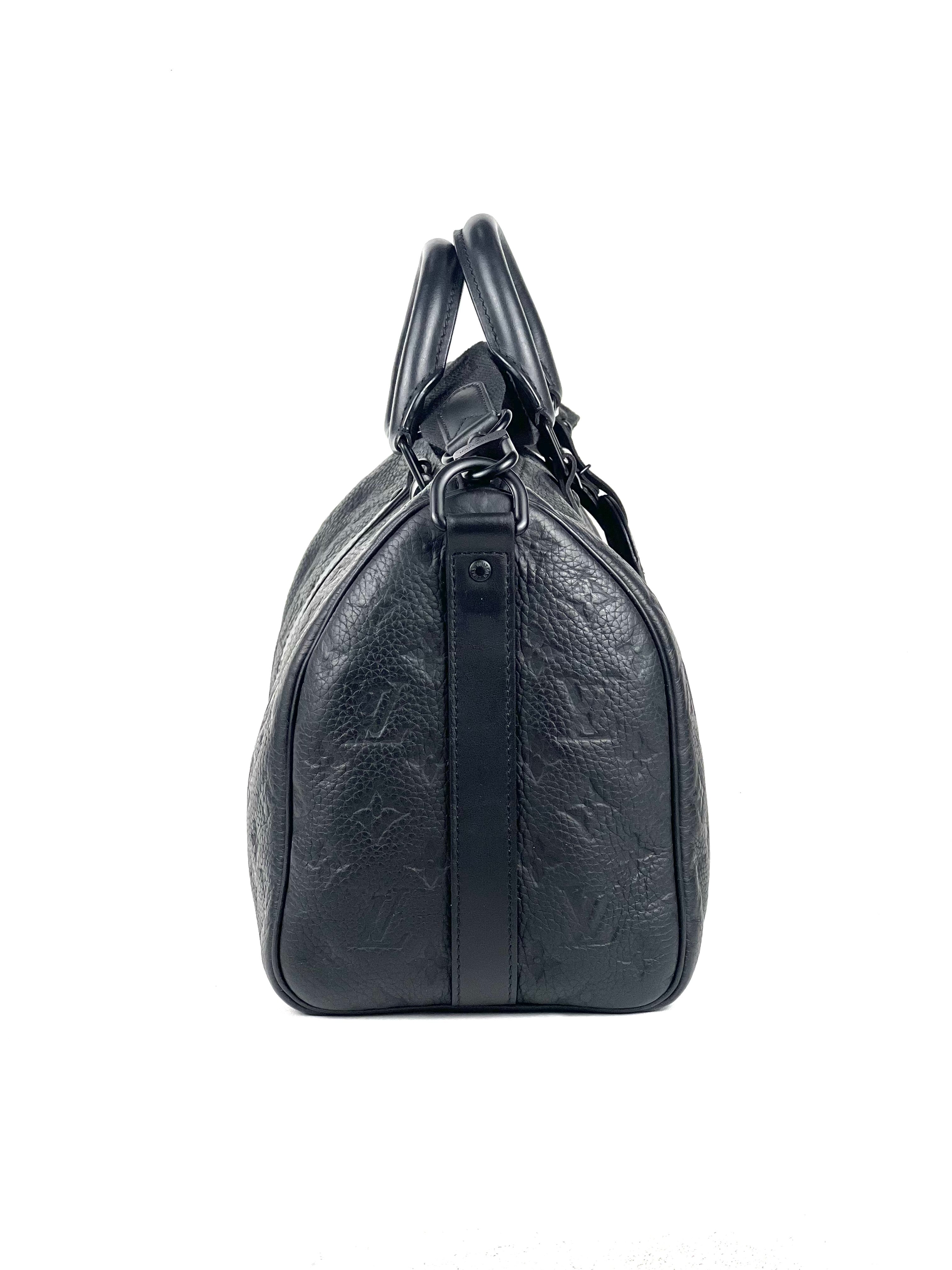 Louis Vuitton Taurillon Monogram Black 35 Keepall Bag