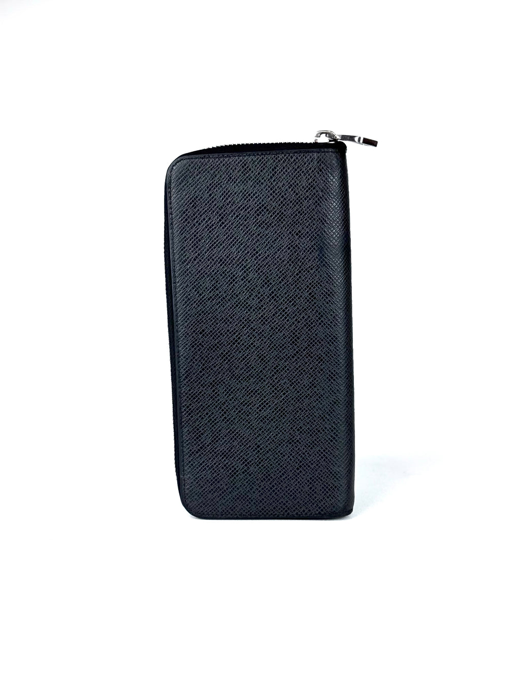 Louis Vuitton Logo Taiga Leather Zipper Long Wallet