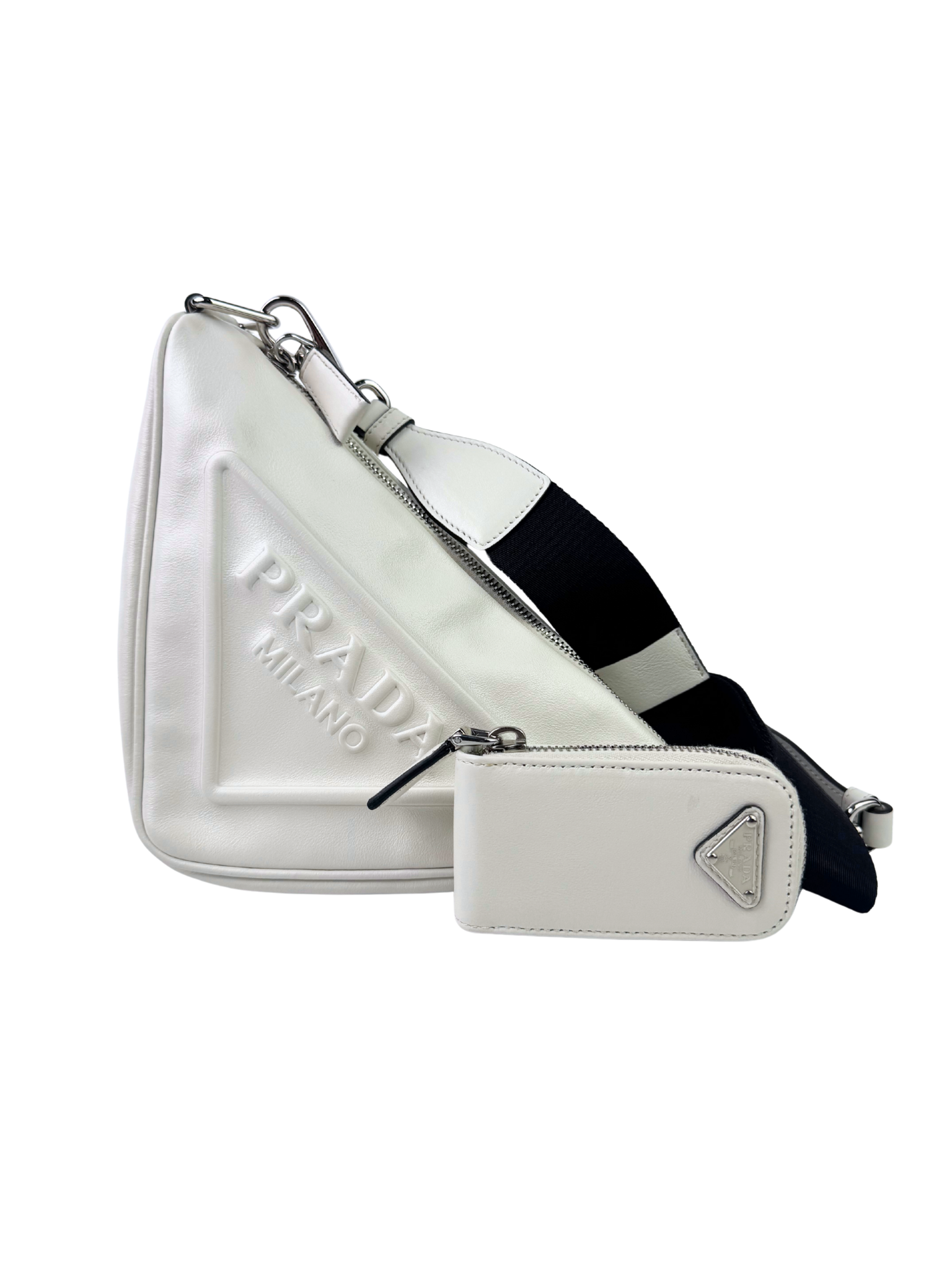 Prada Triangle Calf Leather Shoulder Bag